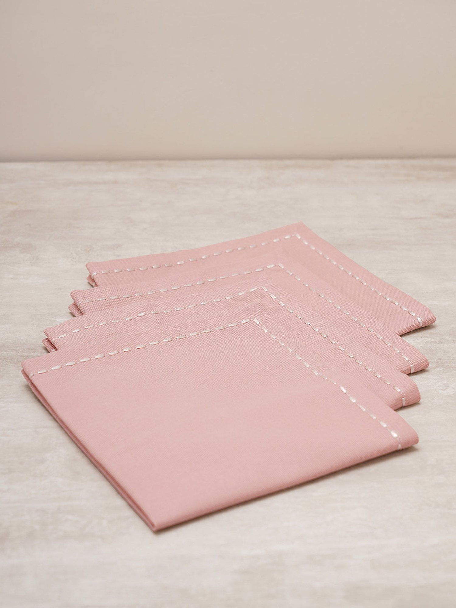 Pure Home and Living Pink Cotton Solid Table Napkins