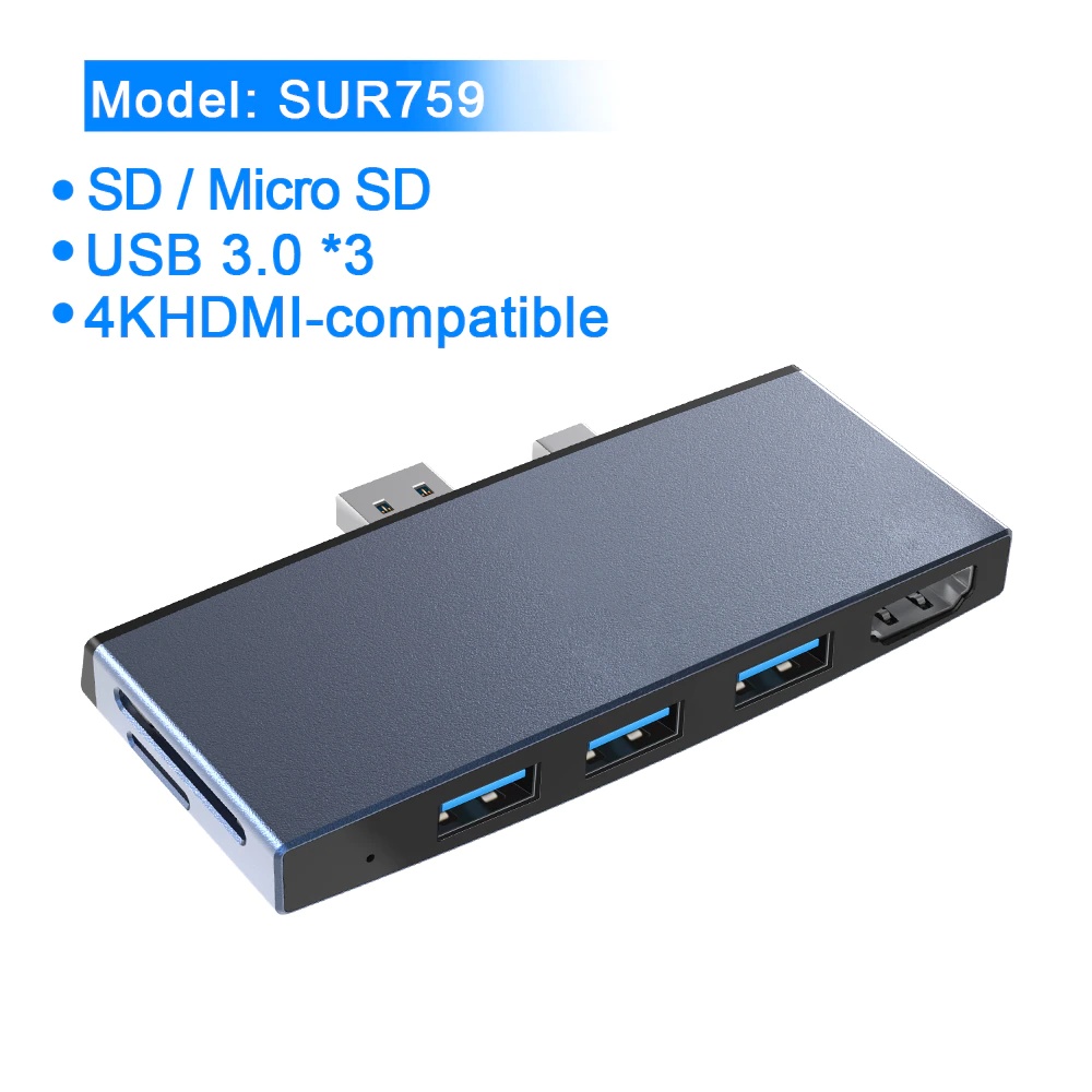 Misskit usb 3.0 card reader HUB 4K HDMI-compatible 100Mbps Ethernet adapter SD/TF micro SD for Microsoft Surface Pro 4/5/6