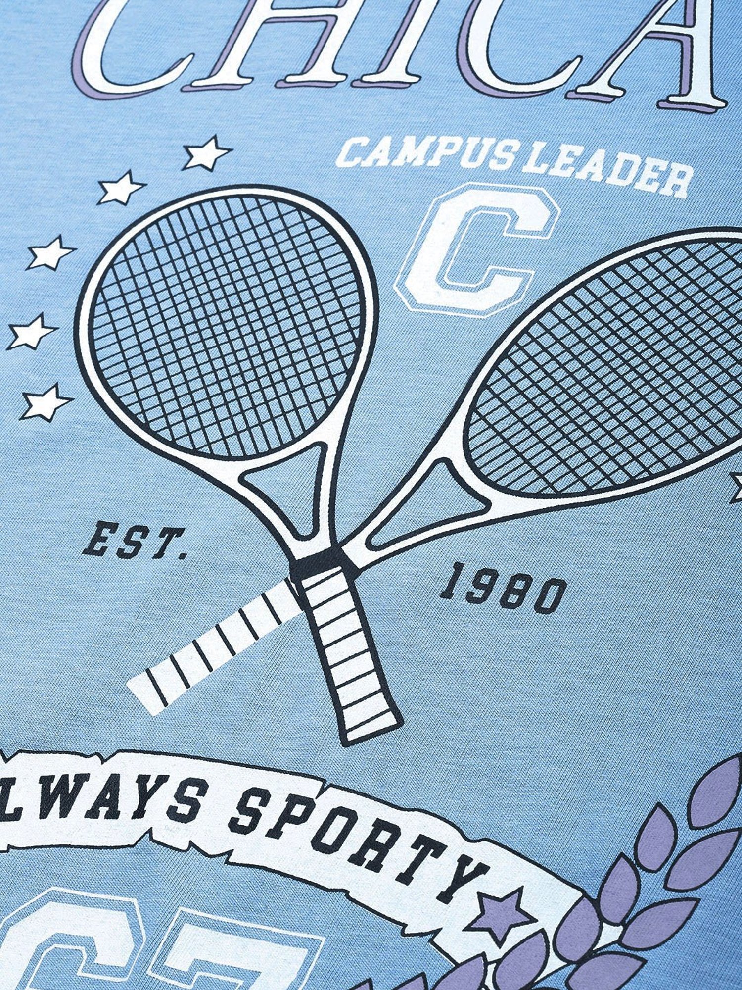 Dillinger Sky Blue Cotton Graphic Print T-Shirt