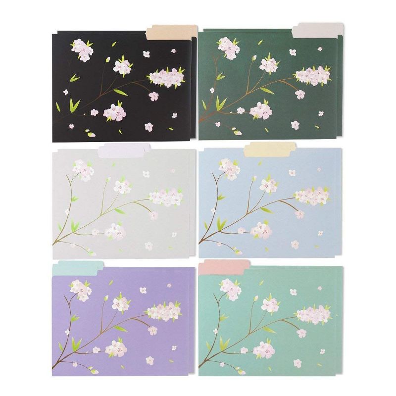 Best Paper Greetings 12-Pack Floral Cardstock File Cabinet Folders A4 Letter Size Document 11.5 x 9.5 in
