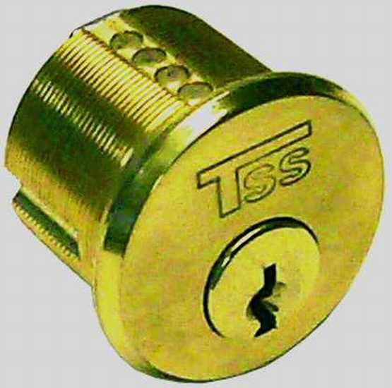 TSS, TSS218513, US3 Polished Brass, Solid Brass Replacement 1-1/8" Mortise Cylinder Lock, Schlage Keyway