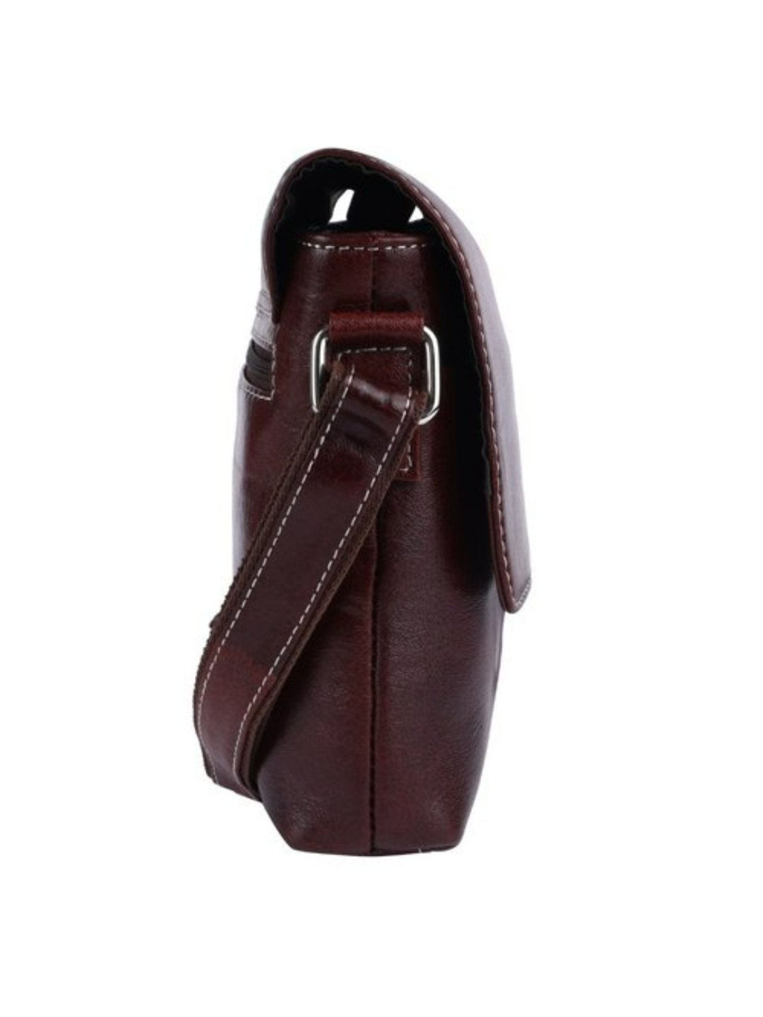 HiLEDER Brown Textured Medium Leather 8 inch Cross Body Bag