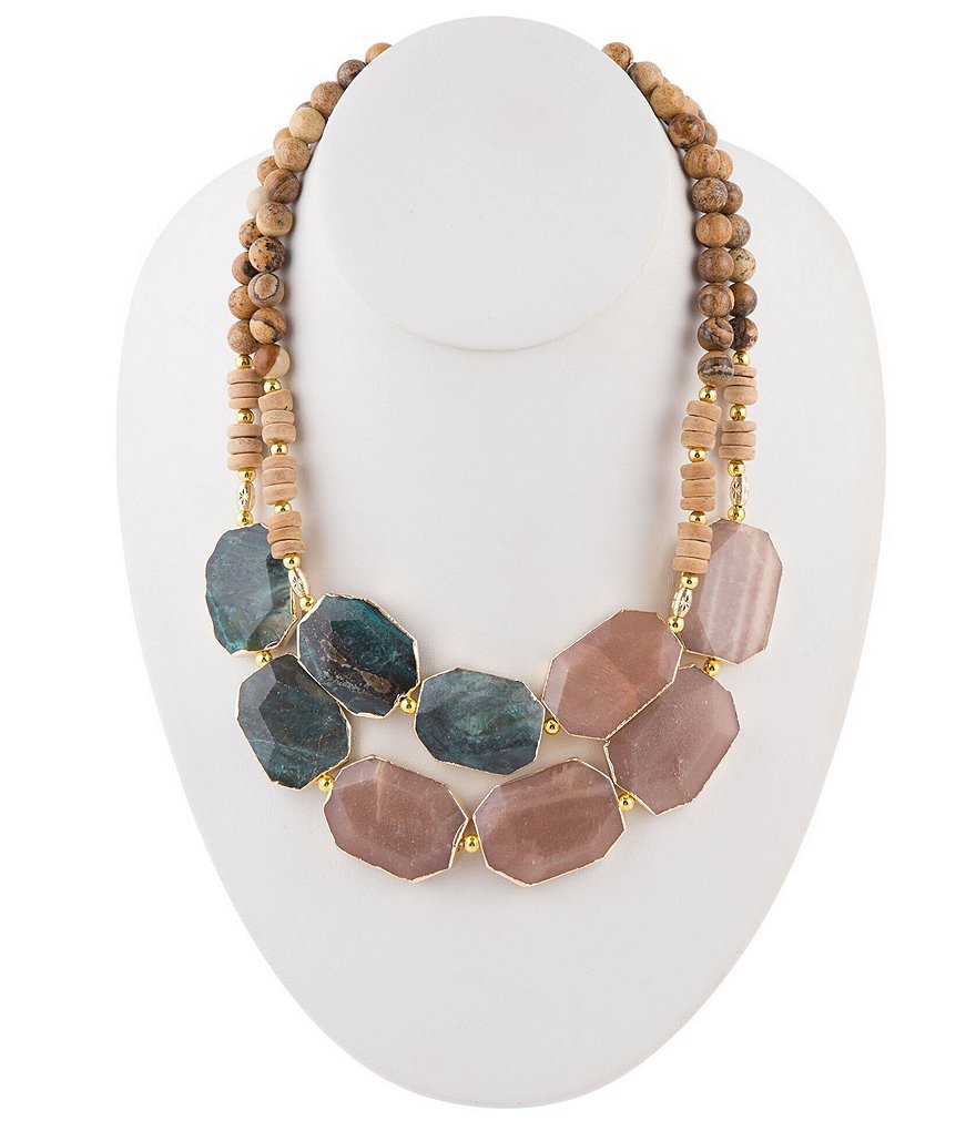 Barse Genuine Stone Statement Necklace