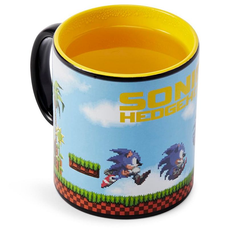 Just Funky Sonic the Hedgehog Heat Changing 16-Bit Ceramic Coffee Mug | Holds 16 Ounces