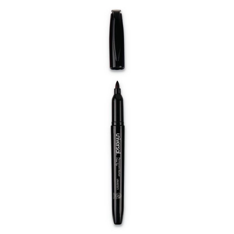 Universal Pen Style Permanent Markers, Fine Point,12 ct - Black