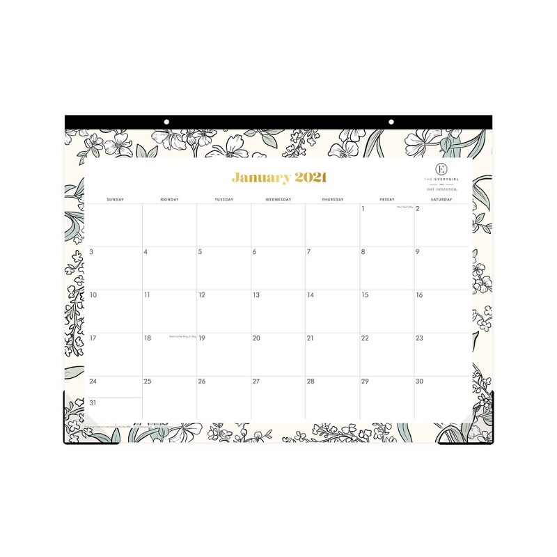 2021 The Everygirl Desk Calendar 22" x 17" Tuberose - Blue Sky