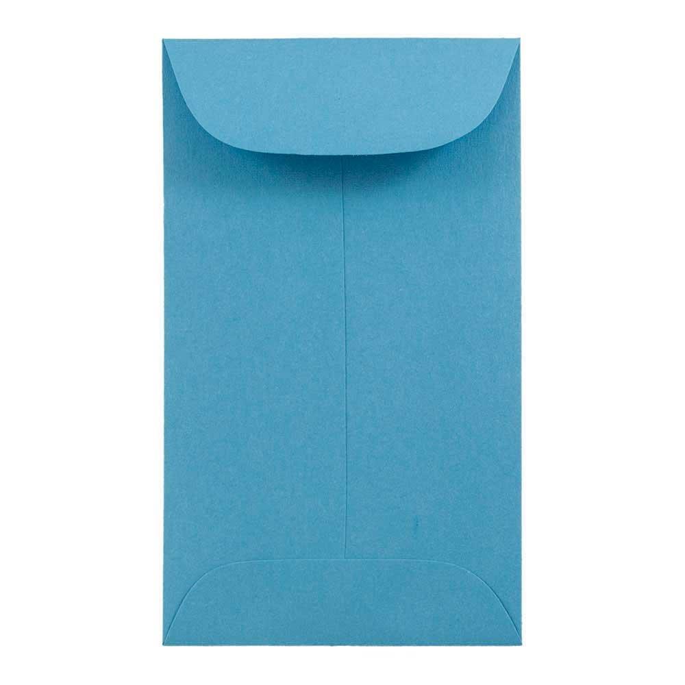JAM PAPER #3 Coin Business Colored Envelopes - 2 1/2 x 4 1/4 - Blue Recycled - 50/Pack