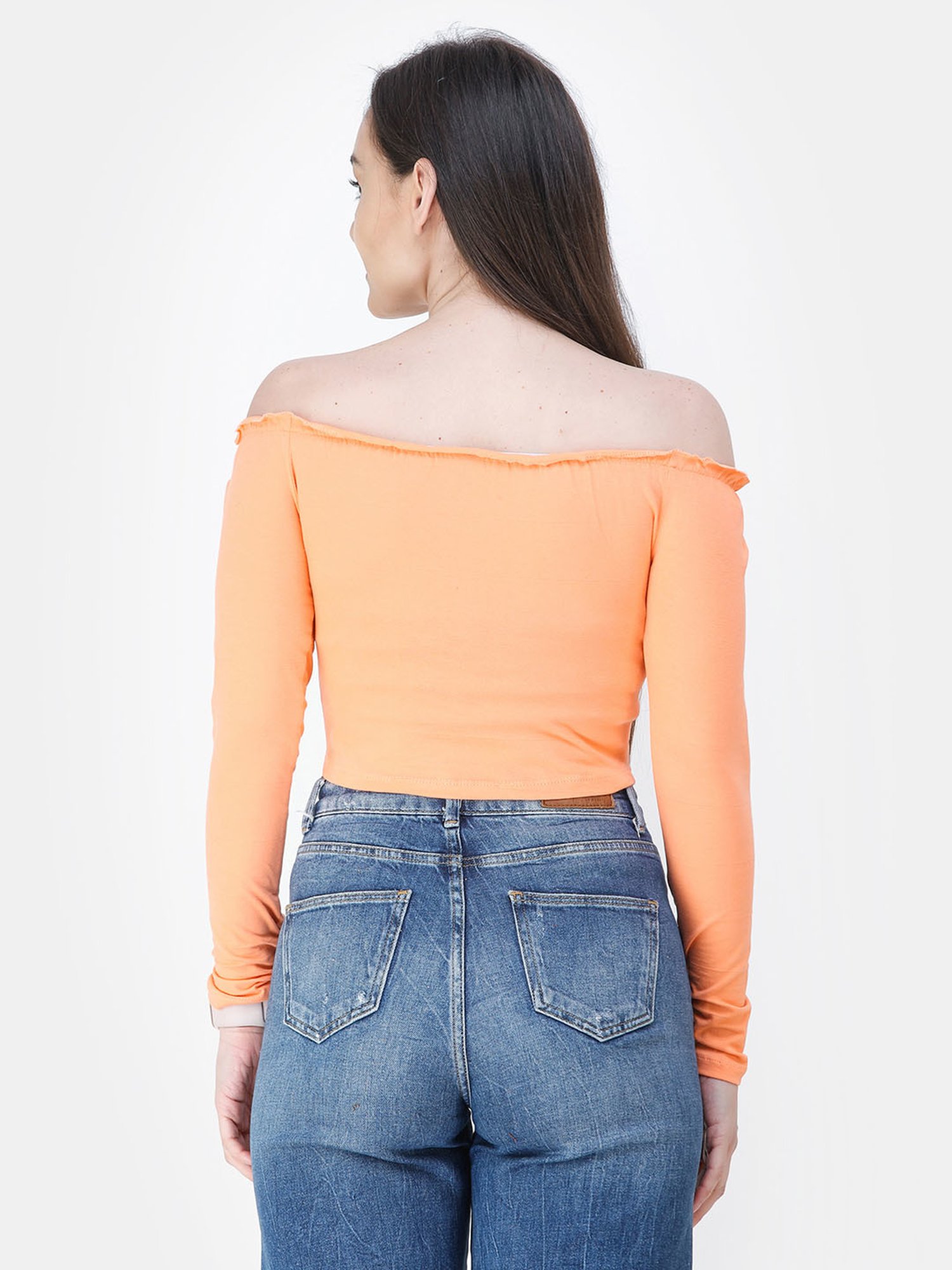Cation Orange Crop Top