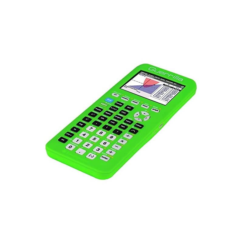 Silicone Case for Texas Instruments TI-84 Plus CE Color Edition Graphing Calculator With Screen protector and Graphing Ruler, Green