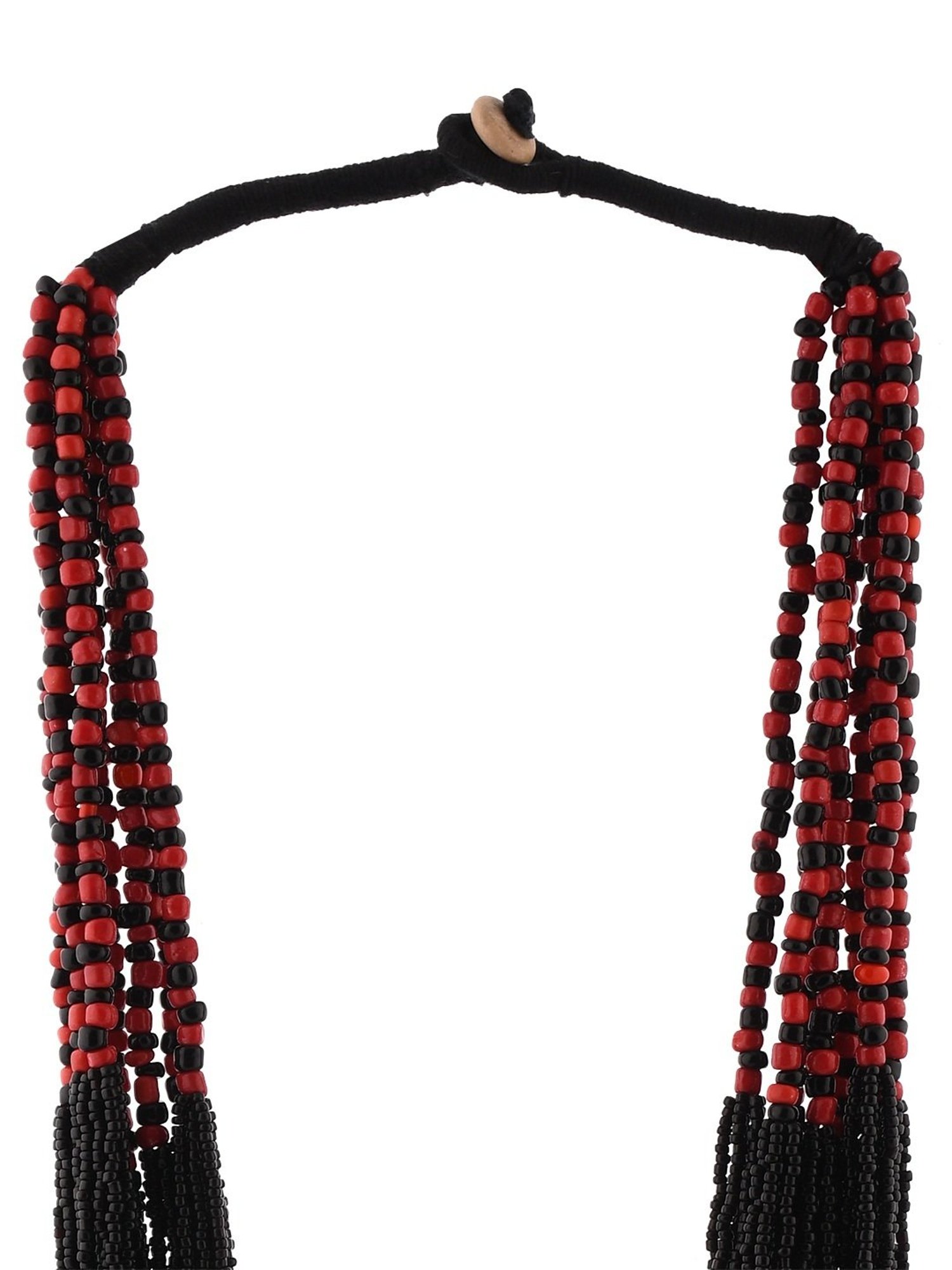 Imli Street Black Beaded Long Handcrafted Necklace