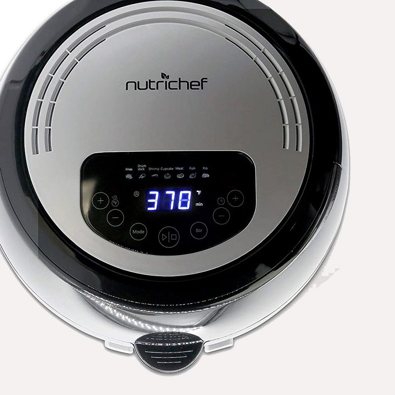 NutriChef PKAIRFR75 Kitchen Countertop Electric 1350 Watt Air Fryer Oven Cooker with Grill Plate and 6.8 Quart Cooking Basket (2 Pack)