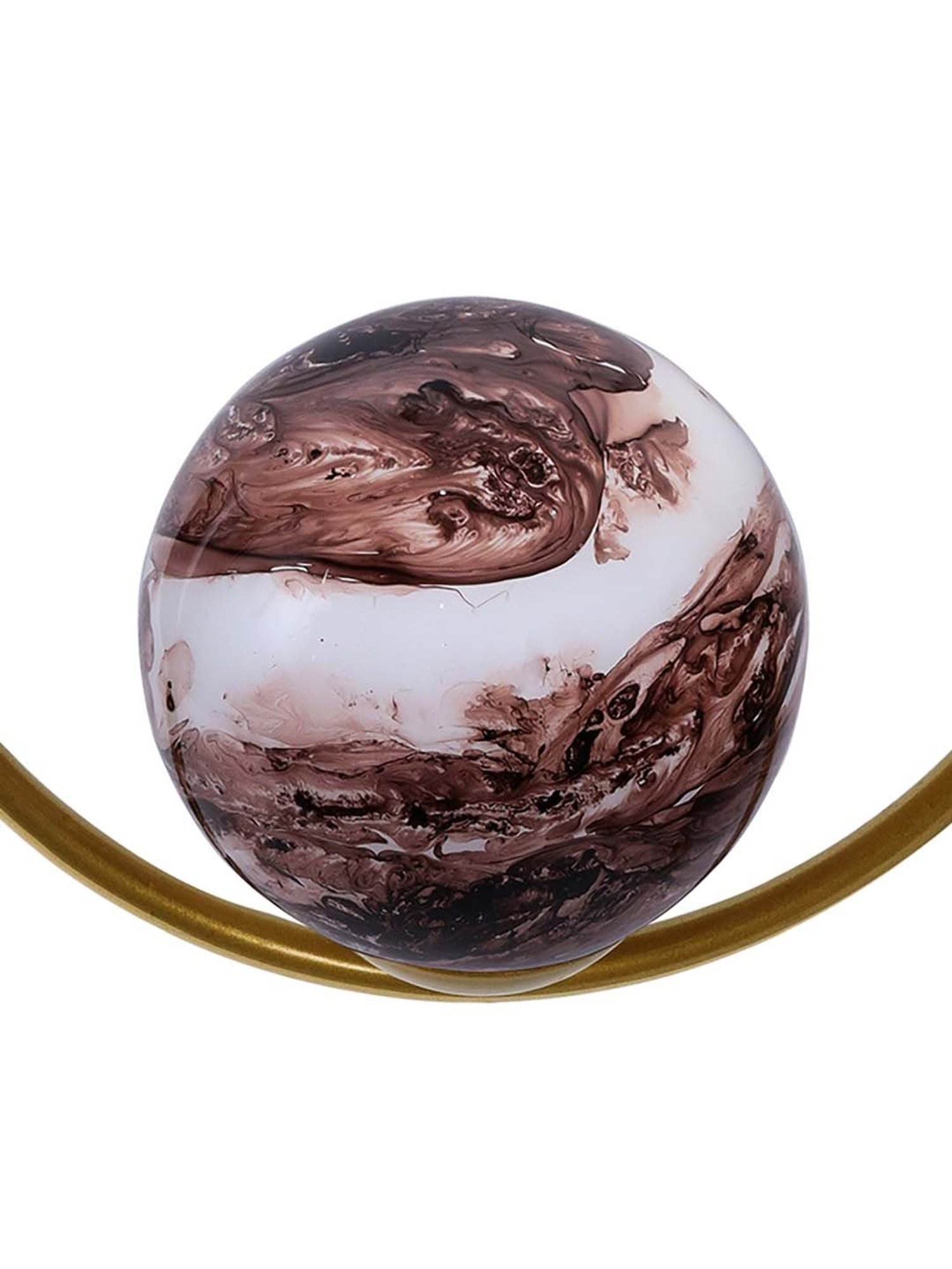 Homesake Exclusive Brown & Golden Metal Round Lampshade with Pendant Indoor Hanging Light - Set of 1