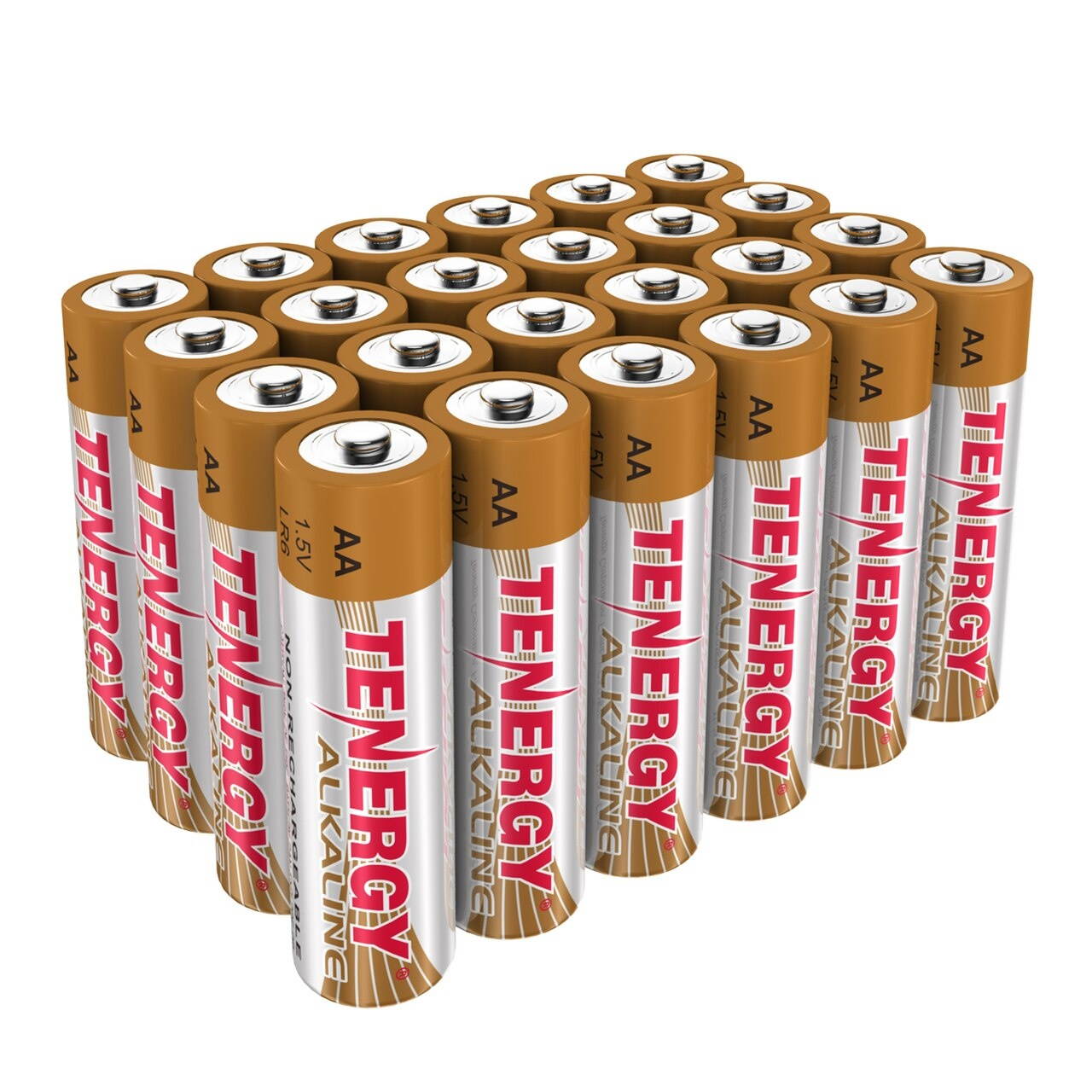 1 Box: 24pcs Tenergy AA Size (LR6) Alkaline Batteries