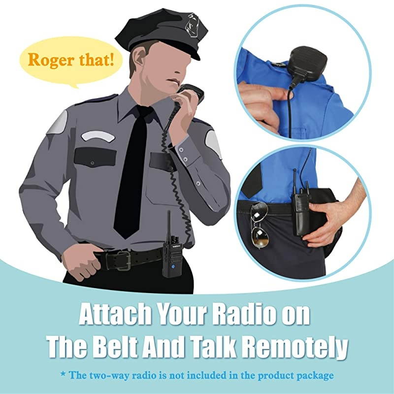 Waterproof Shoulder PTT Speaker Mic with Reinforced Cable and Case  2 Pin KType Handheld Speaking Microphone for Retevis Baofeng Kenwood Walkie Talkies and Most TwoWay Radios 1 Pack