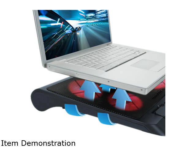 ENHANCE GX-C1 Laptop Cooling Stand (15.75" x 12.75") with 5 LED Fans & Dual USB Ports for Data Pass Through