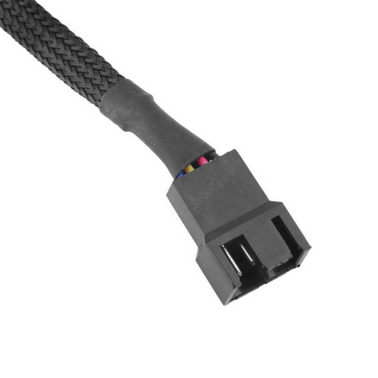 1 Pack Motherboard 4 pin 4Pin PWM To Dual PWM Computer Case Fan 1-to-2 Sleeved PWM Fan Splitter Y Cable