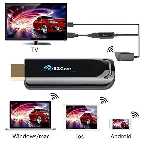 EZCast 5G TV Dongle 1080p Miracast DLNA Airplay WiFi High Speed Wireless HDMI Display Receiver Supports 5G WiFi Compatible with iOS Android Windows Device