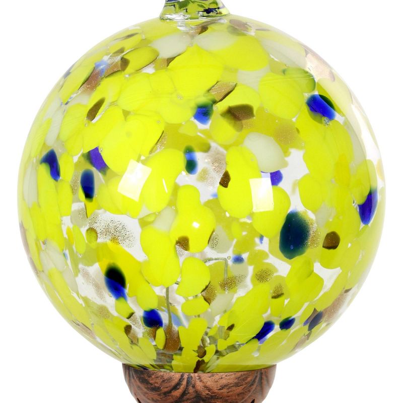 46.25" Solar Glass Ball Wind Chime Yellow - Exhart