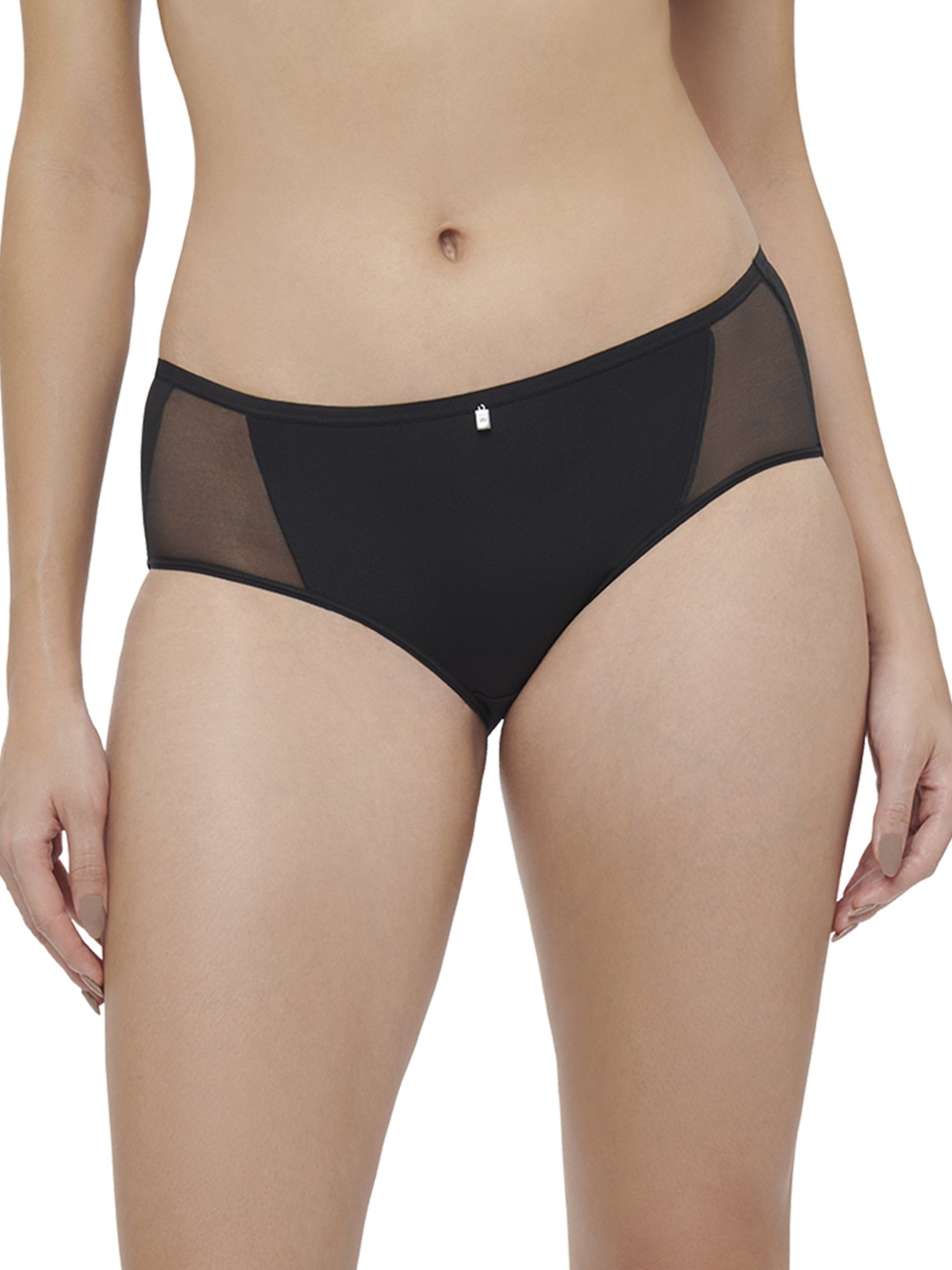 Triumph Black Plain Hipster Panty