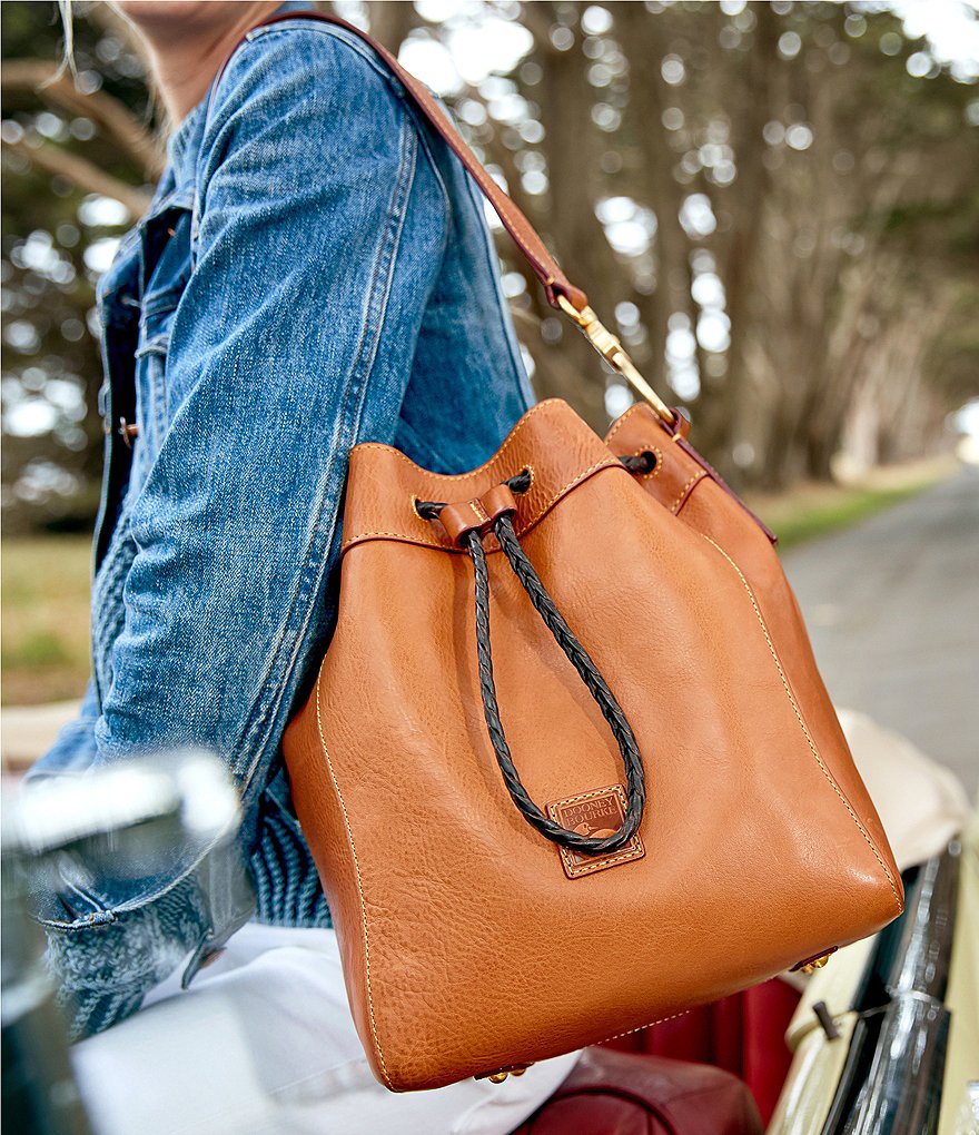 Dooney & Bourke Saffiano Collection Drawstring Bucket Bag