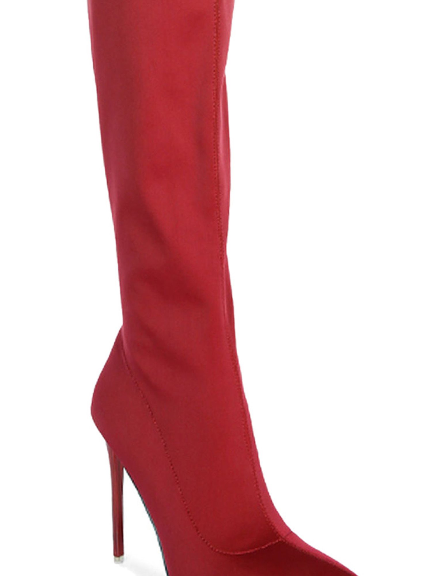 London Rag Women's Burgundy Stiletto Booties