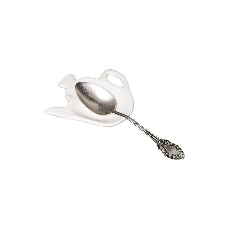 Tea-Rific Tea Pot and Spoon, Silver