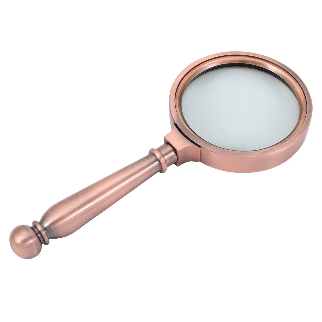 Handheld Magnifying Glass Reading Book High Grade Illuminated Magnifier Copper Tone 10X