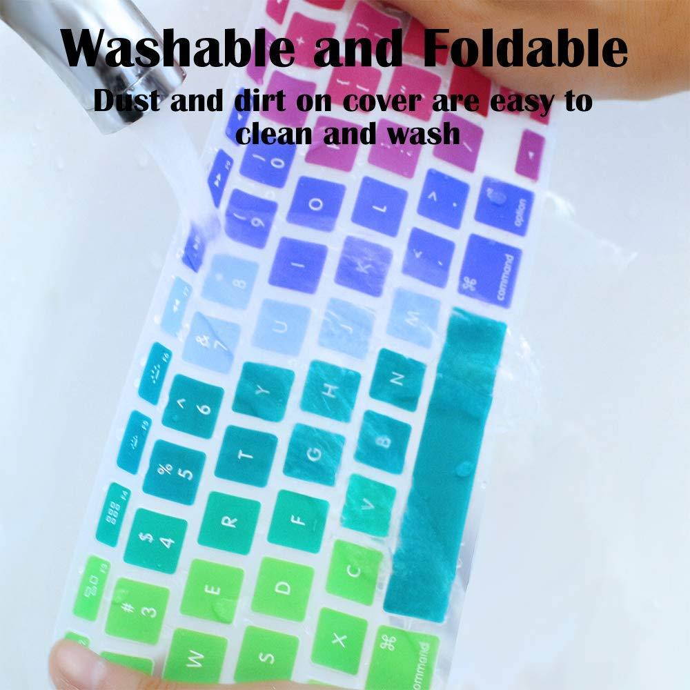 ProElife Silicone Full Size Ultra Thin Keyboard Cover Skin for Apple iMac Keyboard with Numeric Keypad Wired USB MB110LL/B--A1243 (Rainbow)