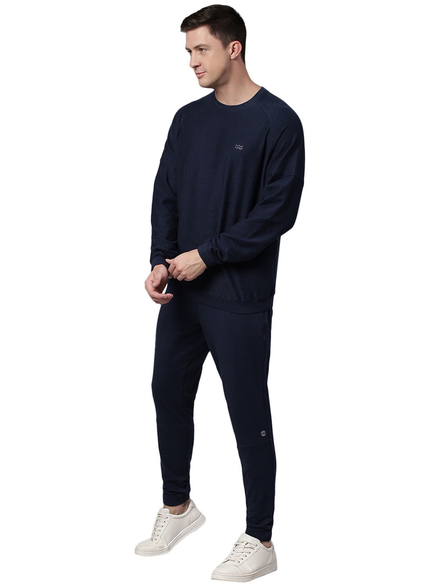 Slowave Navy Cotton Regular Fit Tracksuits