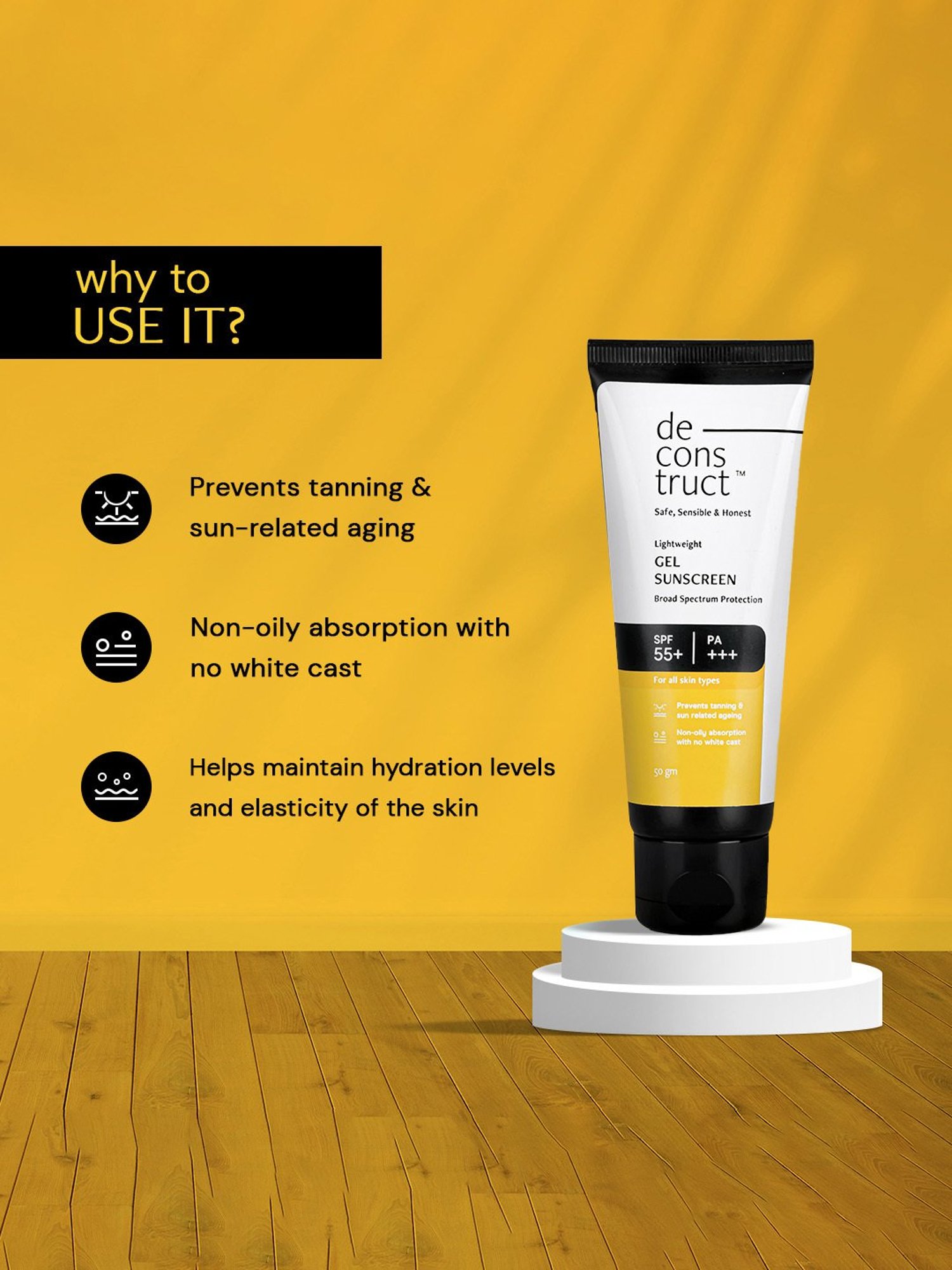 Deconstruct Lightweight Gel SPF 55+ Sunscreen - 50 gm