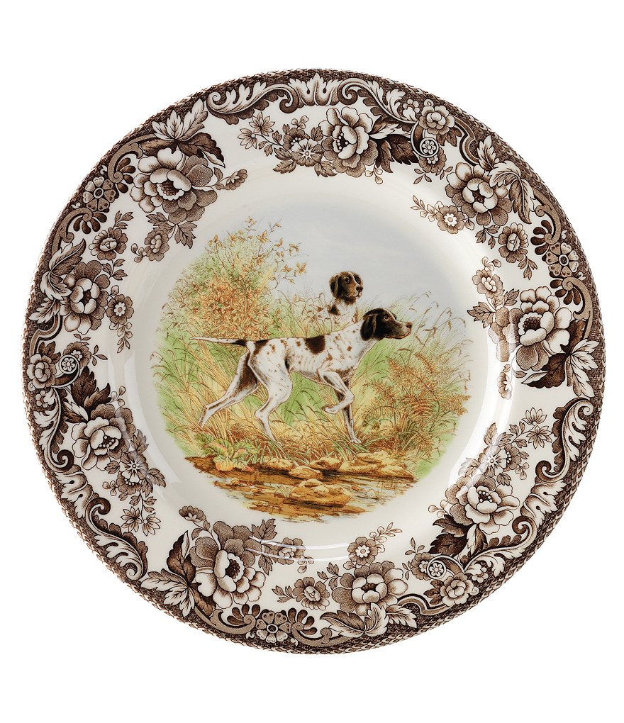 Spode Festive Fall Collection Woodland Hunting Dogs Pointer Salad Plate