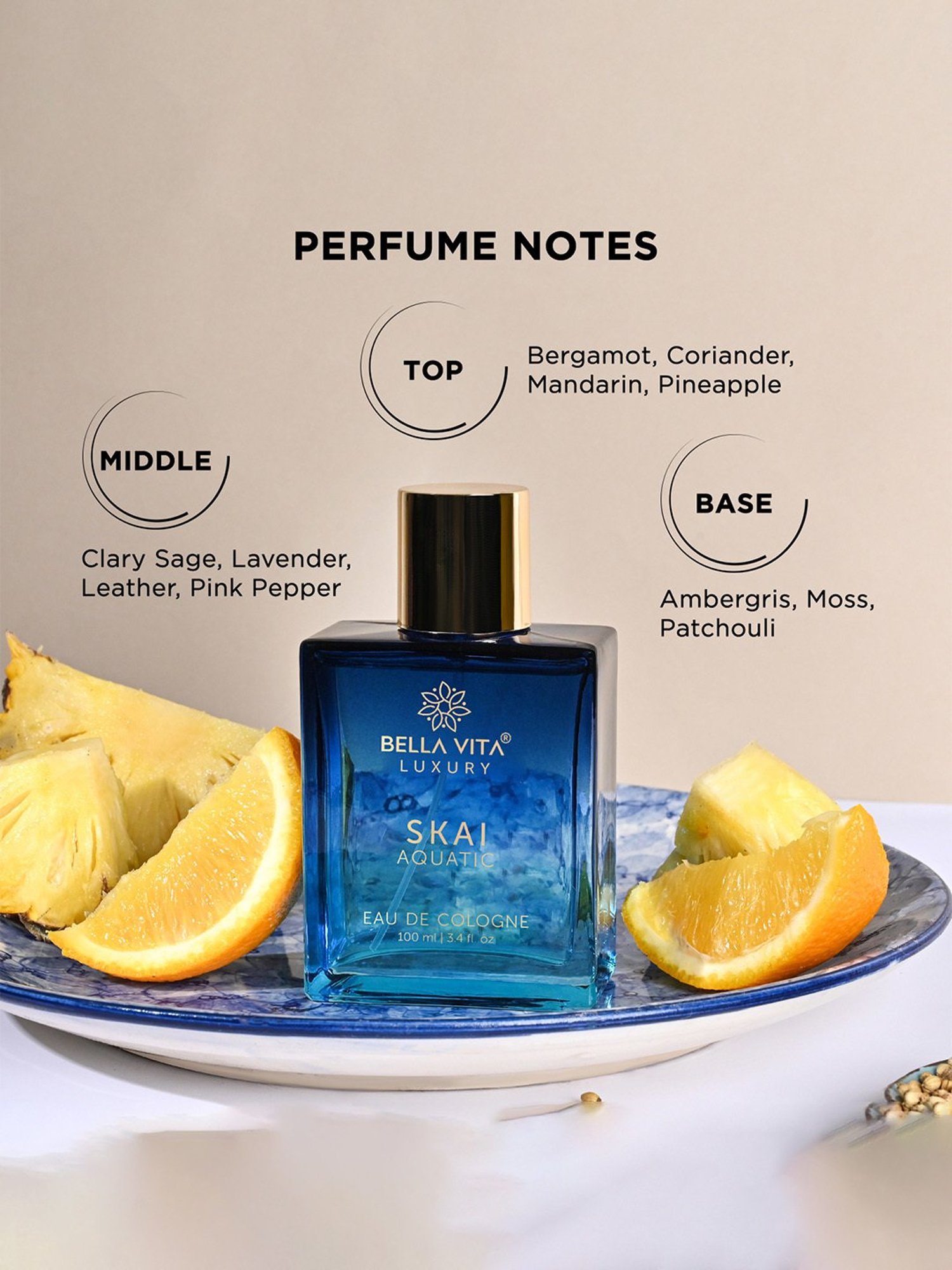 Bella Vita Luxury Skai Aquatic Eau De Cologne - 100 ml