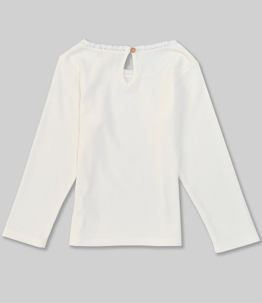 Chelsea & Violet Little Girls 2T-6X Rib Knit Lace Tee