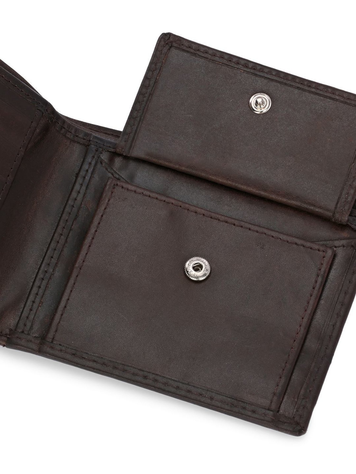 Clog London Brown Leather Small Bi-Fold Wallet for Men