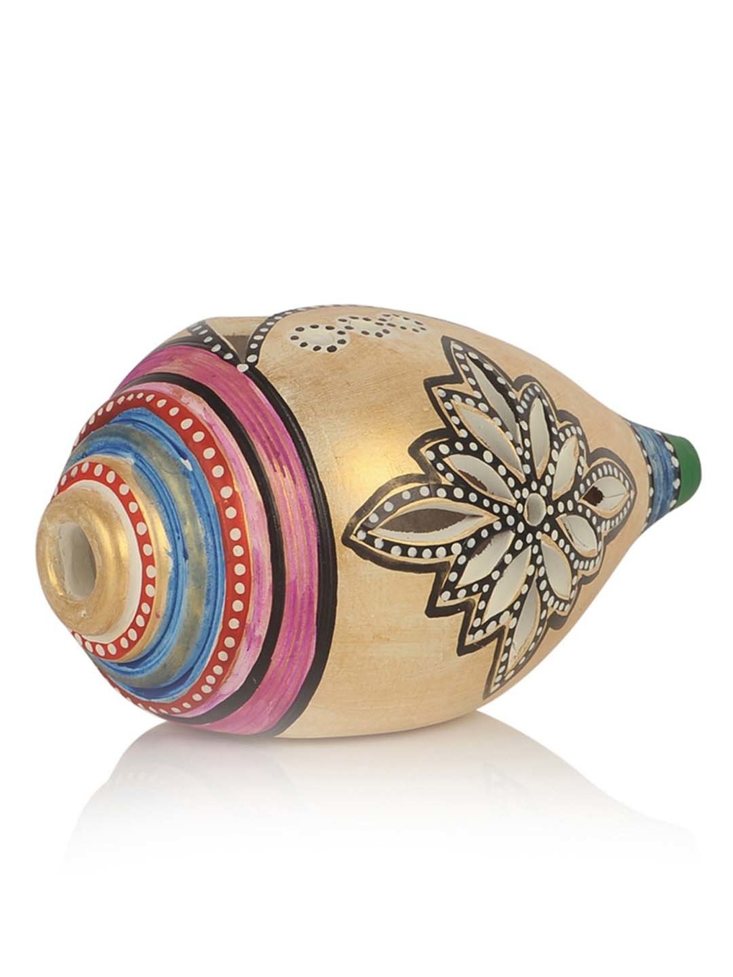 ExclusiveLane Terracotta Handpainted Shankh Shaped Table Tea Light Holder