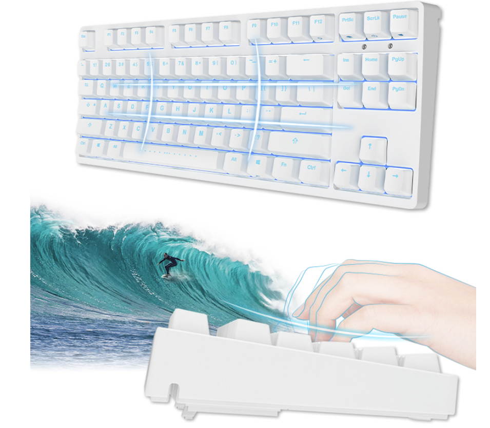 iKBC F87 RGB TKL Mechanical Keyboard with Cherry MX Brown Switch, Black PBT Double Shot Keycap