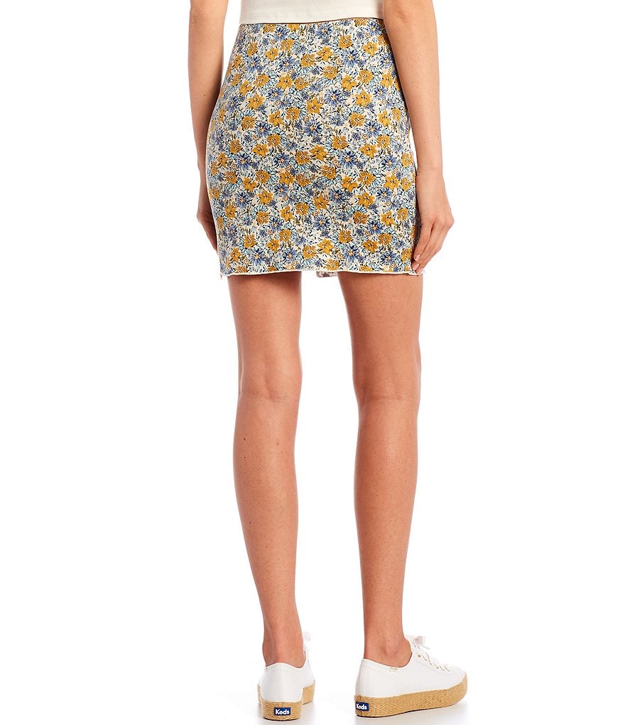 Originality Floral Print Side Cinch Skirt