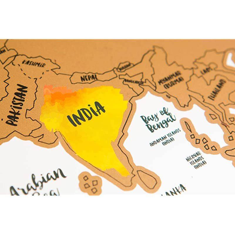 quotIts a Beautiful World Scratch Your TravelsTM World Map 30x20in