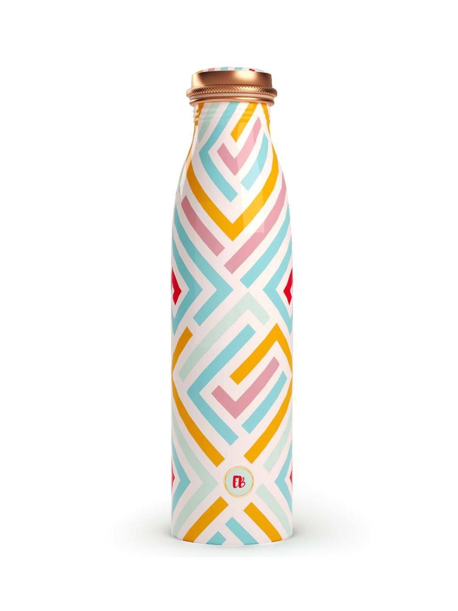 Everything Beautiful White & Yellow Copper Water Bottle - Seamless (0.95 L)