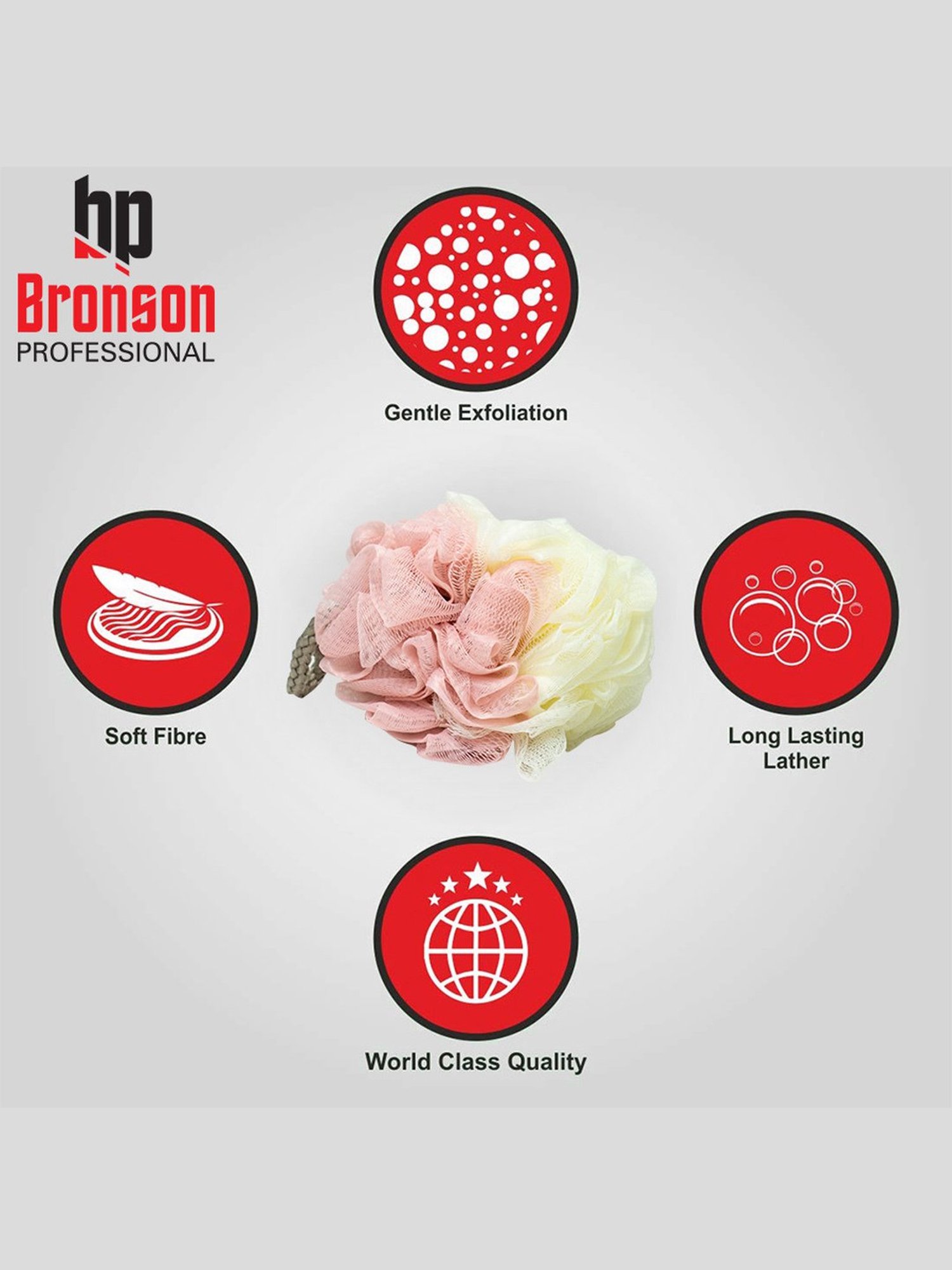 Bronson Professional Big Round Bath Sponge Loofah for Body Scrubbing (Color May Vary)