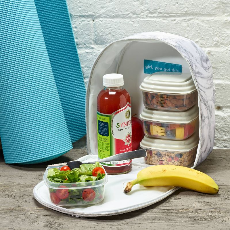 Fit & Fresh Athleisure Carli Lunch Kit Set -  Marble