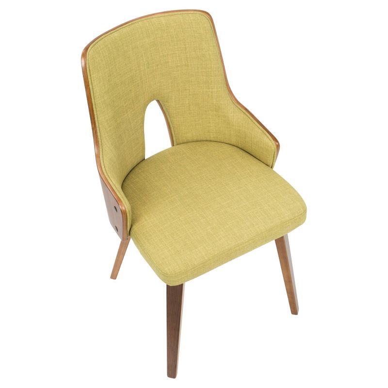 Set of 2 Stella Mid - Century Modern Padded Chair Green - Lumisource