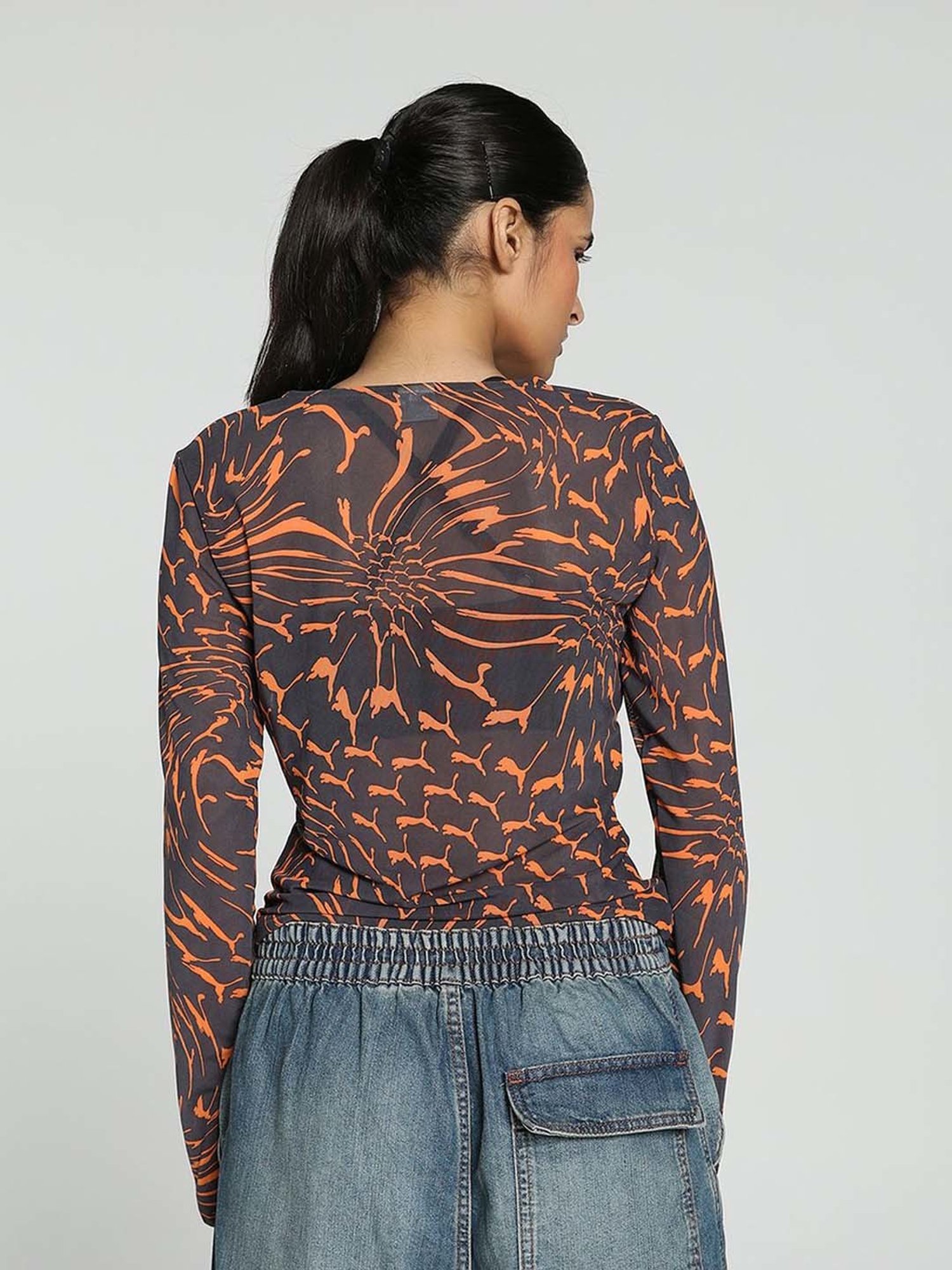 Puma Grey Printed Top