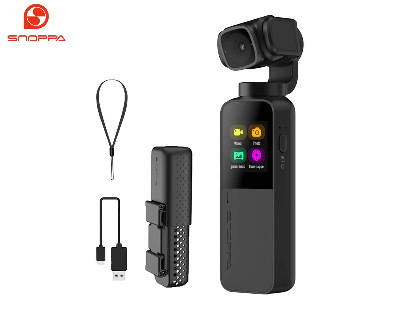 Snoppa Vmate 3 Axis Handheld Gimbal Camera Stabilizer 200Mbps High Bitrate Video Recording with 4K Smart Camera, 118g WiFi Connection Built-in Microphone 90&deg;Rotating Lens Bluetooth Microphone Support