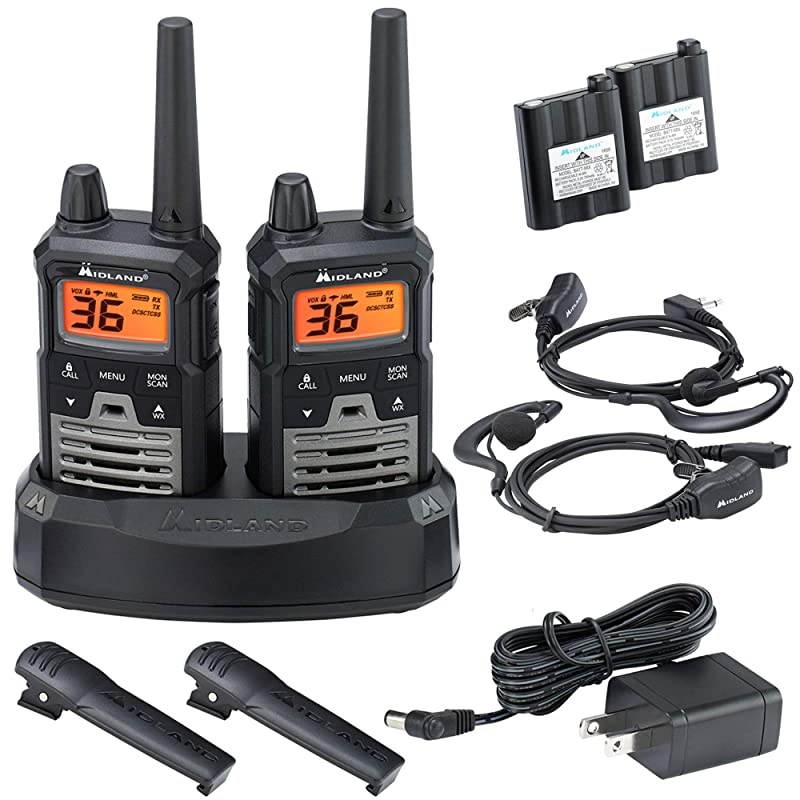 XTALKER T290VP4 36 Channel GMRS TwoWay Radio Extended Range Walkie Talkies 121 Privacy Codes NOAA Weather Scan + Alert Pair Pack BlackSilver