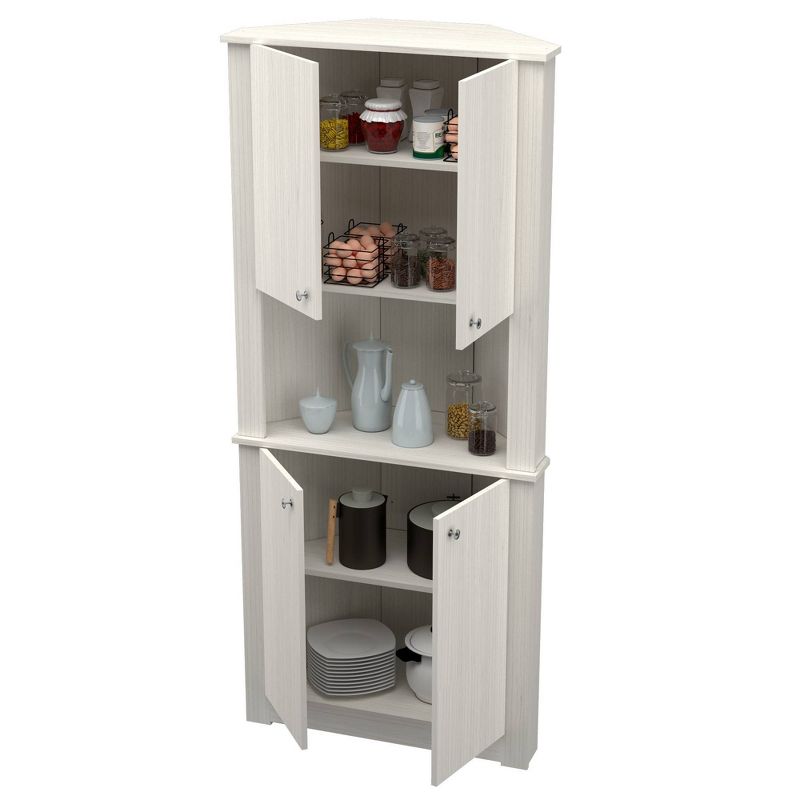72" Tall Corner Storage Cabinet Washed Oak - Inval