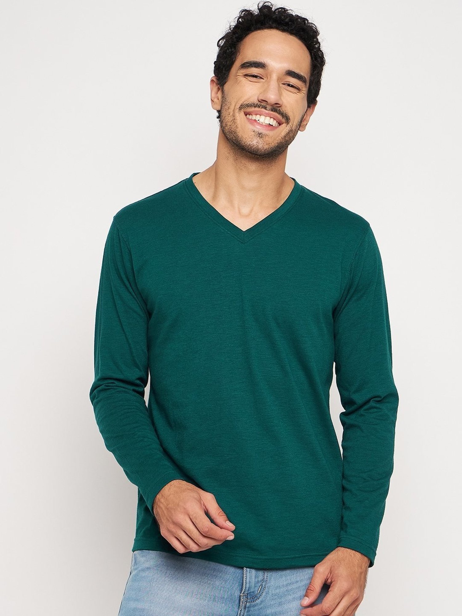 Club York Green Cotton Regular Fit T-Shirt