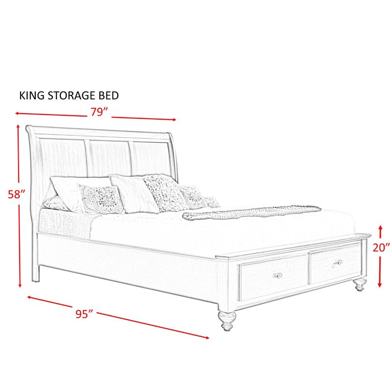 3pc King Channing Storage Bedroom Set Cherry - Picket House Furnishings