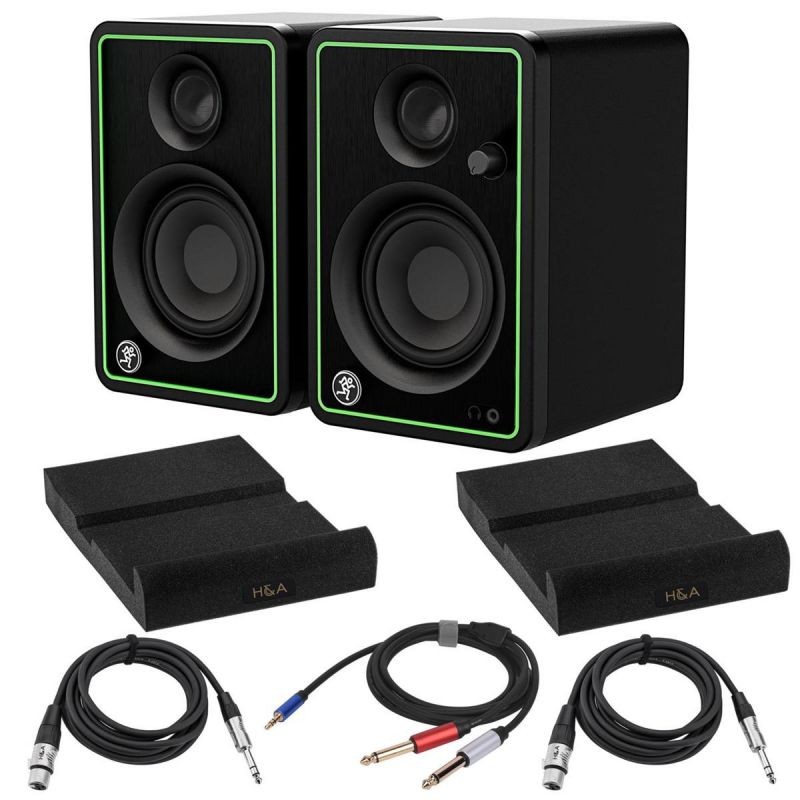 Mackie CR3-X 3" Studio Monitors, Pair with 2x Isolation Pads, Cables #CR3-X A