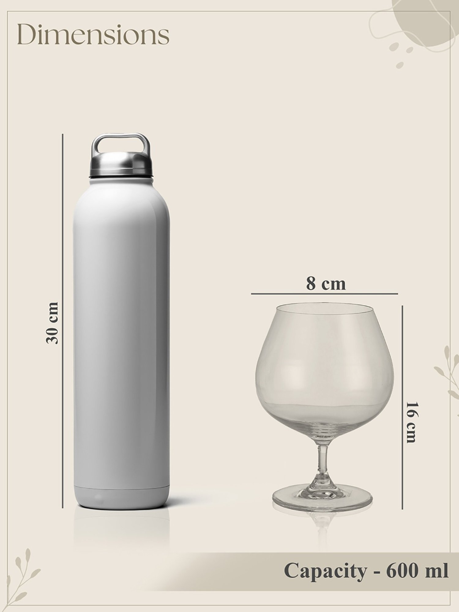 Trovea's Goblet of Firewater Brandy Transparent Glass Cocktail Glass - Set of 4